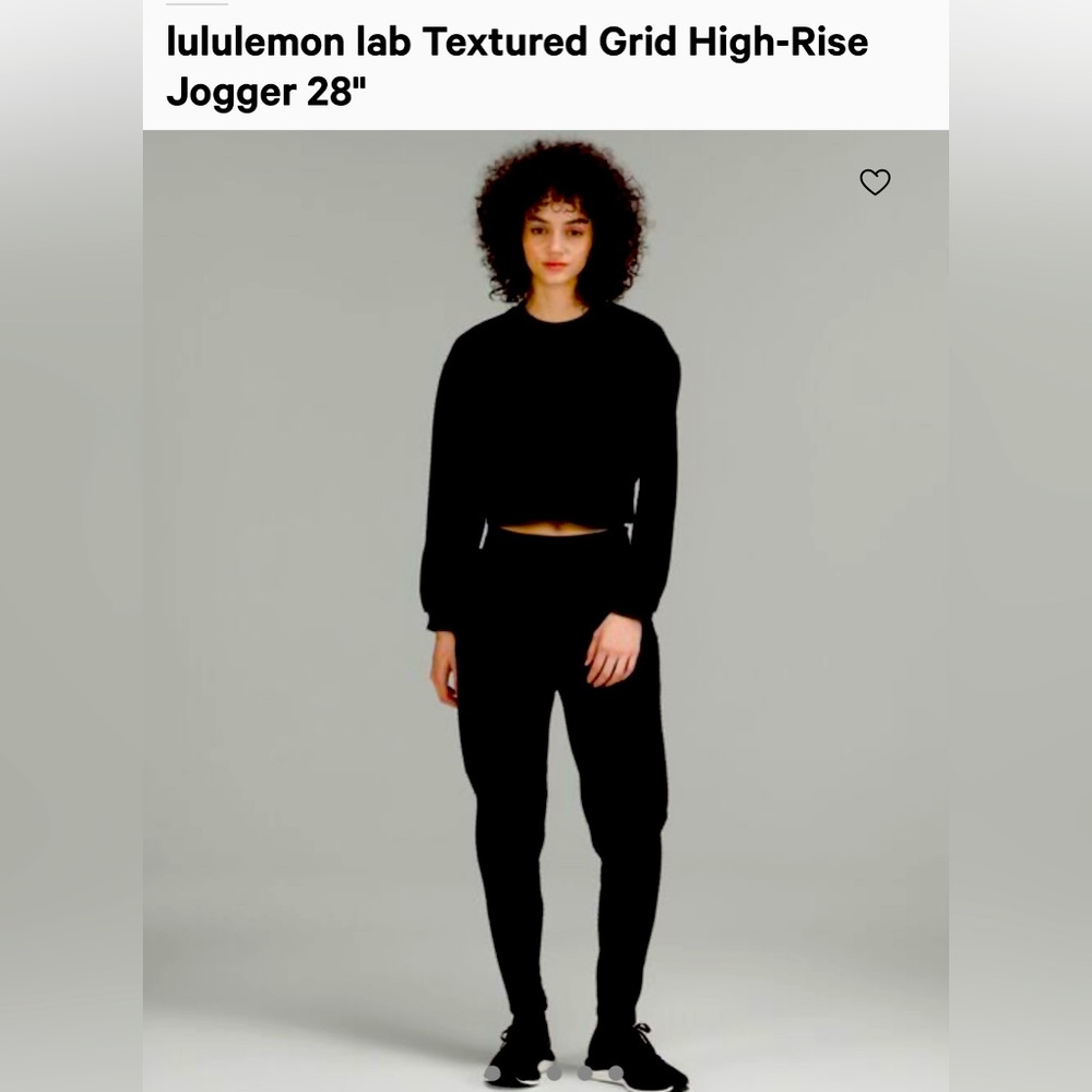 NWOT Lululemon Black Textured Jogger High Rise Pants